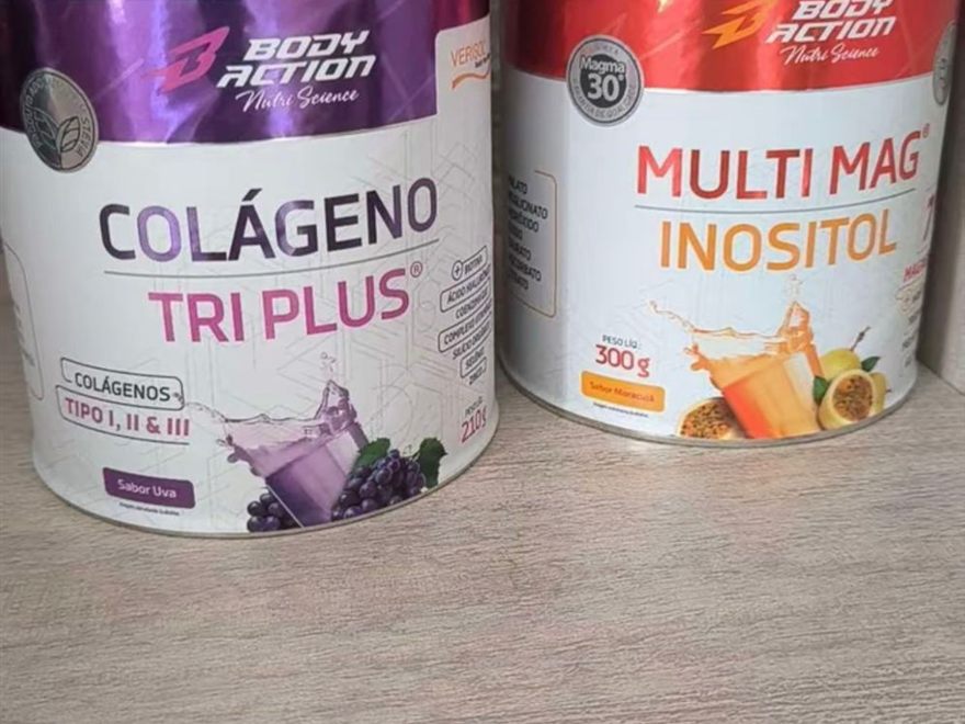 Pote de Multi Mag Inositol sabor maracujá na cozinha do cliente